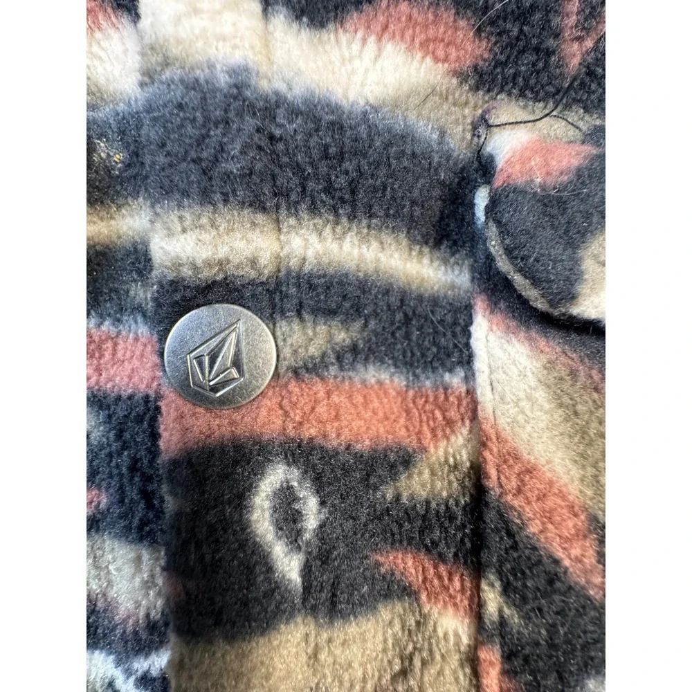 Volcom Kids 3T Fleece Hooded Jacket Southwestern Geometric Print Sherpa Hood